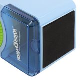 Точилка механическая ЮНЛАНДИЯ "Basic", для ч/гр и цветных карандашей, крепление к столу, корпус голубой с зеле