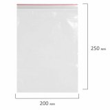 Пакеты с замком ZIP-LOCK "зиплок", комплект 100 шт., 20х25 см, ПВД, толщина 35 мкм, STAFF, 608167