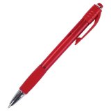 Ручка шариковая автоматическая с грипом BRAUBERG SUPER, СИНЯЯ, корпус красный, узел 0,7 мм, линия письма 0,35 