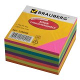 Блок самоклеящийся BRAUBERG (БРАУБЕРГ) НЕОНОВЫЙ, 76х76 мм, 400 л., 8 цветов