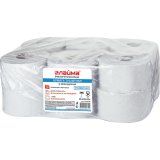 Бумага туалетная 200 м, ЛАЙМА эконом-универсал, комплект 12 штук, диспенсеры 601427, 600164