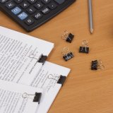 Зажимы для бумаг STAFF, эконом, комплект 12 шт., 19 мм, на 60 листов, черные, в картонной коробке