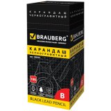 Карандаш чернографитный BRAUBERG (БРАУБЕРГ) "TouСh line", В, черный, без резинки, заточенный, картонная упаков