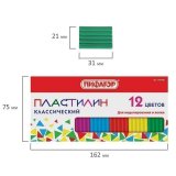 Пластилин STAFF, 12 цветов, 120 г