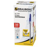 Ручка шариковая BRAUBERG "Line" (БРАУБЕРГ "Лайн"), корпус прозрачный, толщина письма 1,0 мм, синяя