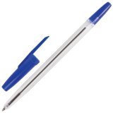 Ручки шариковые BRAUBERG, набор 4 шт., "Line" ("Лайн"), корпус прозрачный, 1,0 мм, европодвес, 2 синие, черная